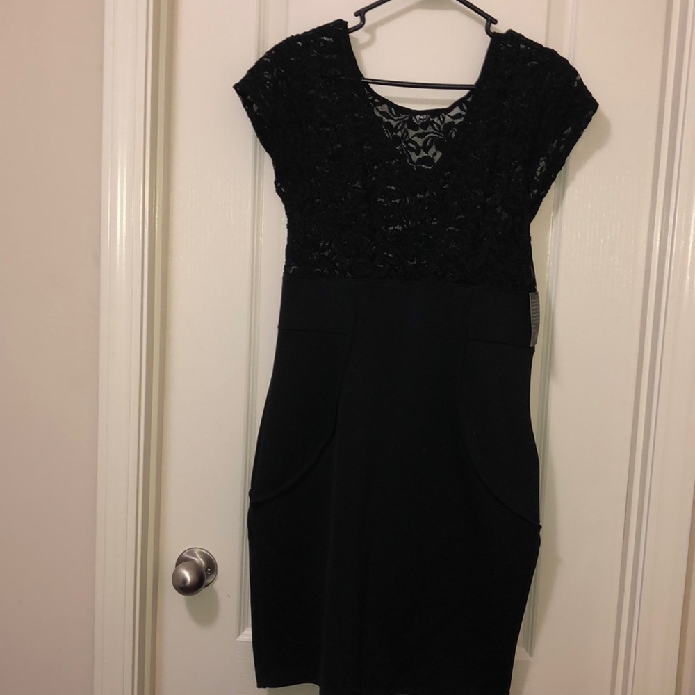 Black Valerie Bertinelli cocktail dress